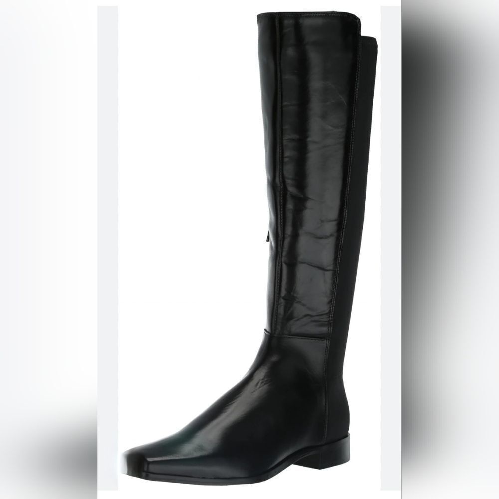 Nine West On Point Black Leather Tall Riding Boot Size 6